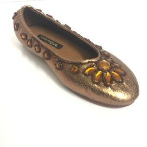 Mystique Ballet Bronze Rhinestone Slip-On Shoes